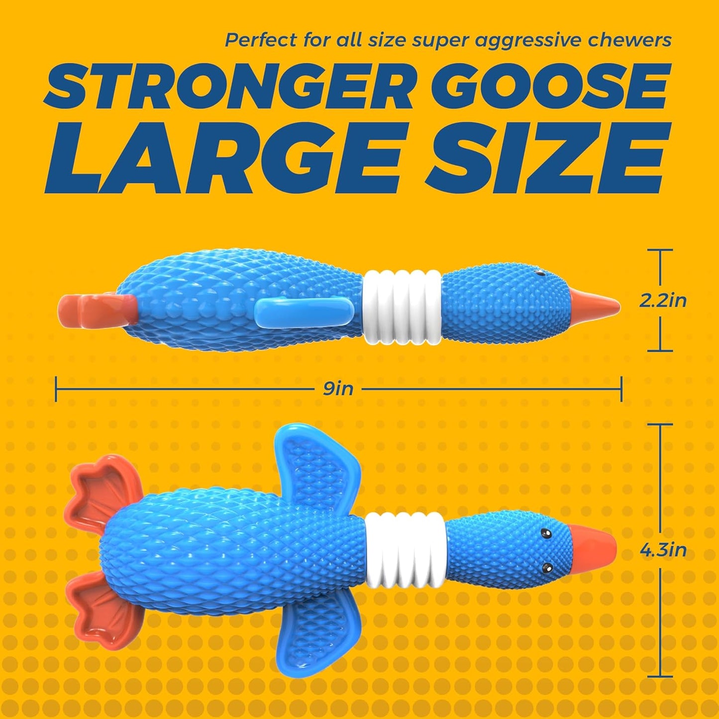 Upgraded Nylon Goose Dog Toys for Aggressive Chewers,Tough Dog Toys for Large Dogs Medium Breed,Durable Dog Chew Toys for Teething,Heavy Duty Bone Indestructible Dog Toy