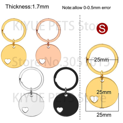 Custom 20Pcs/Set Pet Dog ID Tag Bone round Stainless Steel Plate Pendant Necklace Collar Pet Accessories