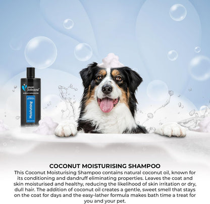 Coconut Moisturising Dog Shampoo for Itchy Skin - Soothing for Dry Itchy Skin - Reduces Skin Irritation - Coconut Oil to Condition Coat & Remove Dandruff - Gentle for Puppies, 450Ml