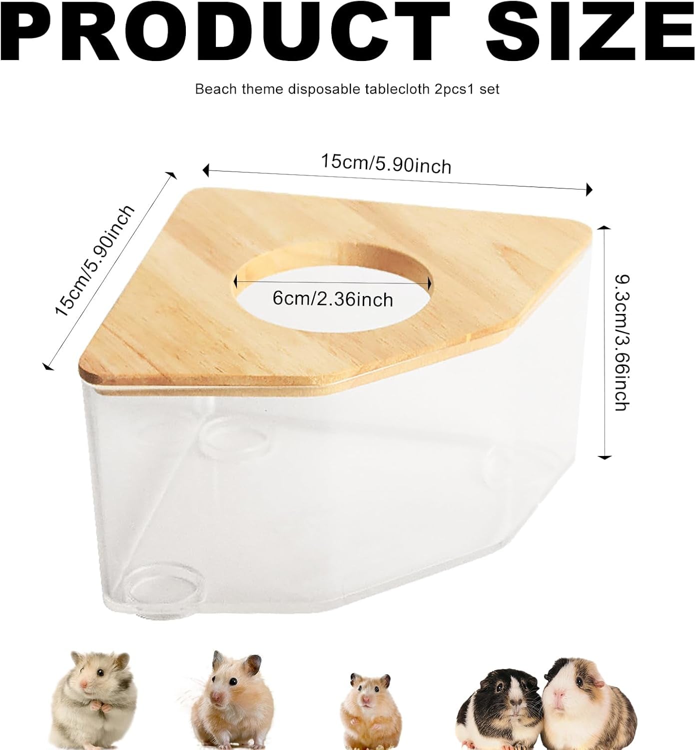 Hamster Sand Bath Container,Pet Hamster Sand Bathroom,Hamster Sand Bath Box,Sand Bathroom for Syrian Hamster,For Mice Lemming Gerbils (Pentagon-A)