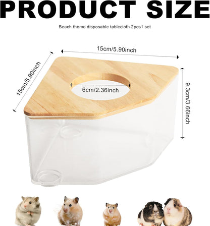 Hamster Sand Bath Container,Pet Hamster Sand Bathroom,Hamster Sand Bath Box,Sand Bathroom for Syrian Hamster,For Mice Lemming Gerbils (Pentagon-A)
