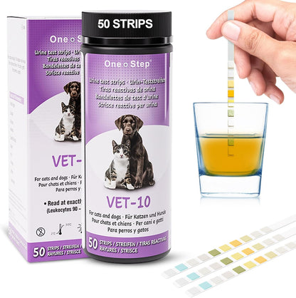 Pet Urine Testing Strips, 50 X Urinalysis Parameter Tests for Dogs, Cats, Vets, Accurate Testing for Veterinarians, Detects UTI, Diabetes, Bladder, Kidney, Liver, SG, Ph, Glucose