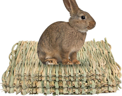 Grass Bed - Woven Straw Mat, Mat Bunny Bedding Nest Resting Cage Mat for Guinea Parrot Chinchilla Hamster