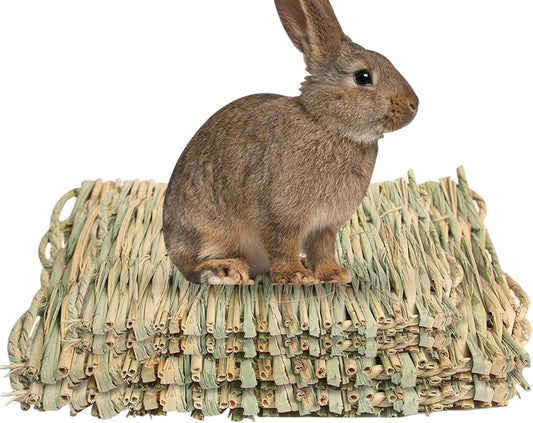 Grass Bed - Woven Straw Mat, Mat Bunny Bedding Nest Resting Cage Mat for Guinea Parrot Chinchilla Hamster