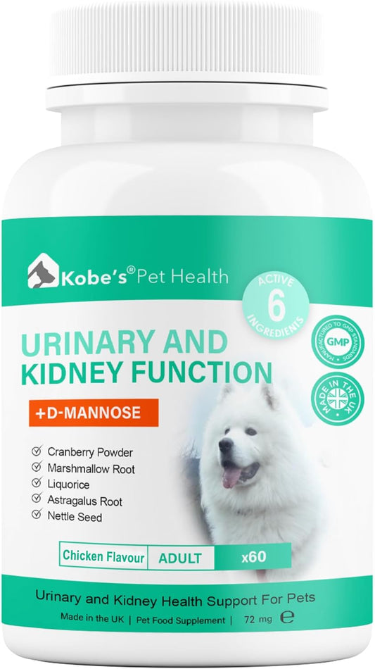 Probiotics for Dogs by KOBE’S® | Digestive Enzyme | Urinary Tract Infection | Stimulates Immune System & Maintains Overall Health | Dog Yeast Infection Treatment| Dog Diarrhea Treatment - 60 Tablets