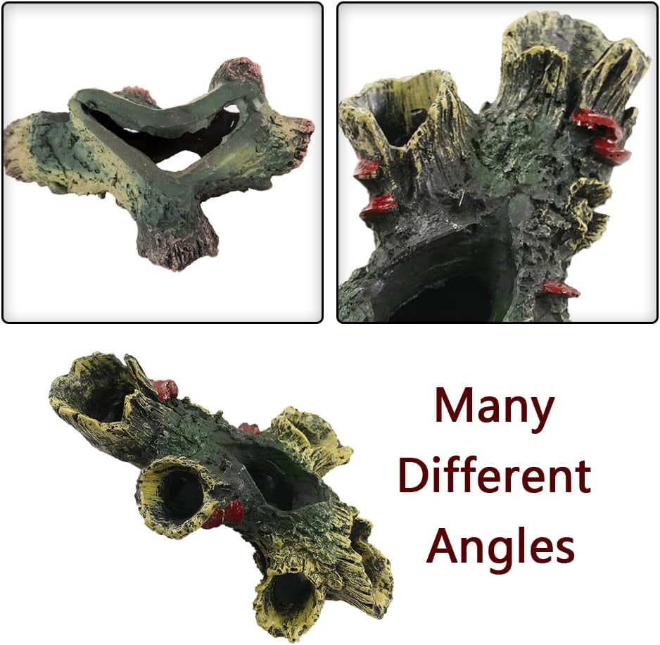 Log Resin Tree Trunk Ornament Aquarium Fish Tank Decoration Home Landscaping Crafts for Fish Tank Small Fish Hiding