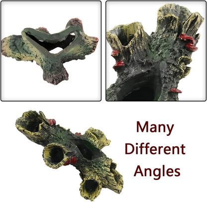 Log Resin Tree Trunk Ornament Aquarium Fish Tank Decoration Home Landscaping Crafts for Fish Tank Small Fish Hiding