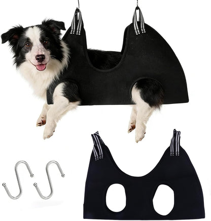 Pet Dog Grooming Hammock, Dog Grooming Harness, Soft Restraint Sling with Hooks for Nail Trimming, Bathing, Grooming, Cat Grooming Hammock Comfortable Pet Care Supplies