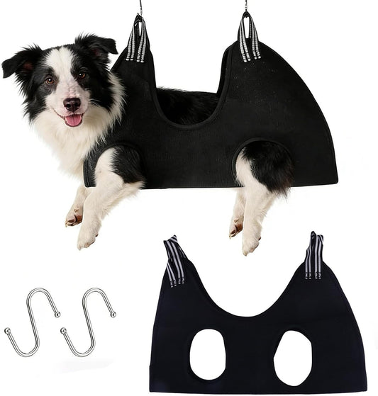 Pet Dog Grooming Hammock, Dog Grooming Harness, Soft Restraint Sling with Hooks for Nail Trimming, Bathing, Grooming, Cat Grooming Hammock Comfortable Pet Care Supplies