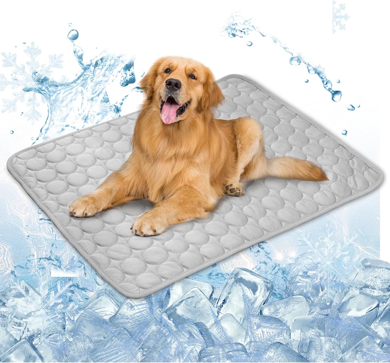 Cooling Mat for Dogs100X70Cm, Scratch-Resistant Premium Polyester Fabric, Dog Cooling Mat, Non-Toxic Foldable Easy-Clean Pet Cooling Mat for Indoor, Outdoor and Car Use (Xl/Grey)