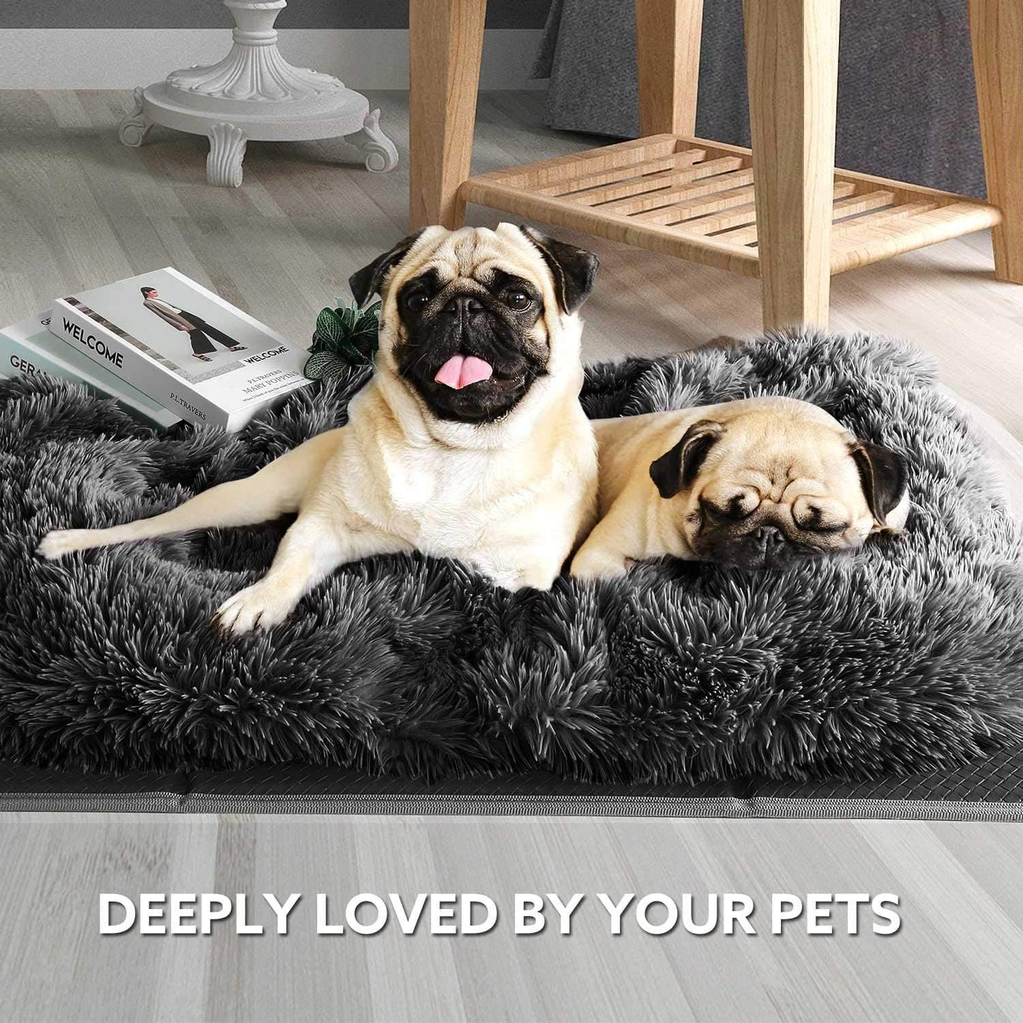 Dog Blanket, Super Soft Warm Fluffy Pet Blanket, Shaggy Faux Fur Pet Snuggle Blanket Washable Sleep Bed Mat for Small Medium Large Dogs and Cats (Small, Dark Grey)