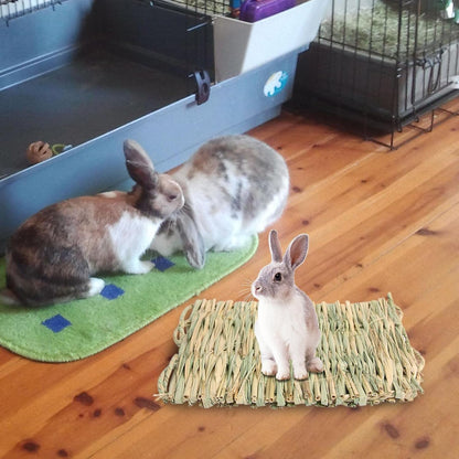 Grass Bed - Woven Straw Mat, Mat Bunny Bedding Nest Resting Cage Mat for Guinea Parrot Chinchilla Hamster