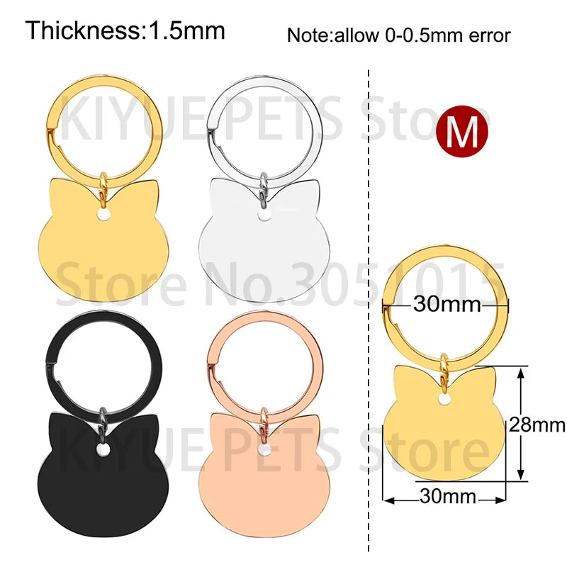 Custom 20Pcs/Set Pet Dog ID Tag Bone round Stainless Steel Plate Pendant Necklace Collar Pet Accessories