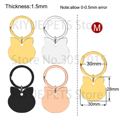 Custom 20Pcs/Set Pet Dog ID Tag Bone round Stainless Steel Plate Pendant Necklace Collar Pet Accessories