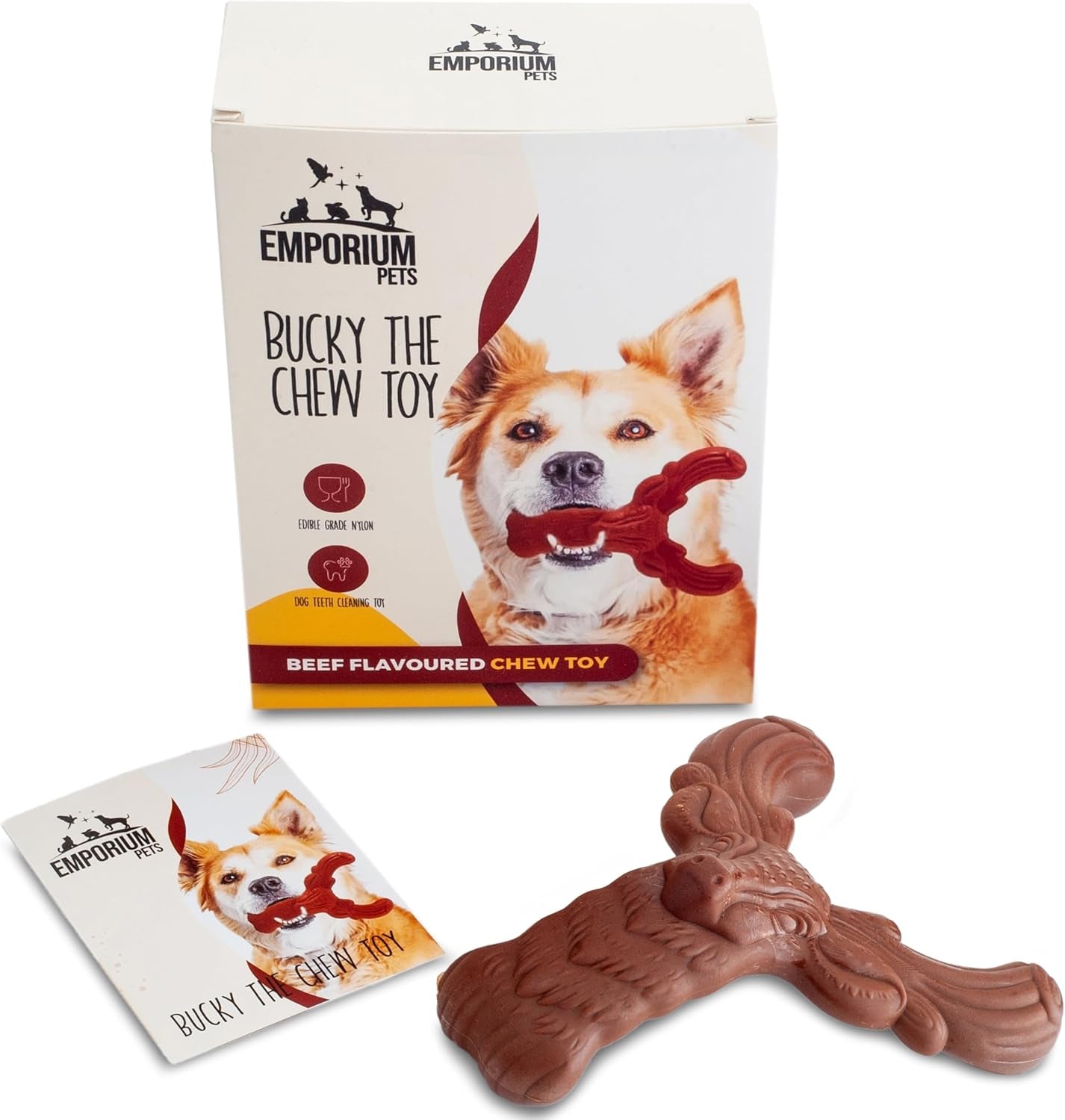 Dog Toys for Aggressive Chewers, Indestructible Dog Toys, Long Lasting Dog Chew Toy, Flavoured with Real Beef, Anxiety Relief and Teething for Dogs, Dog Toy for Medium to Large Dogs