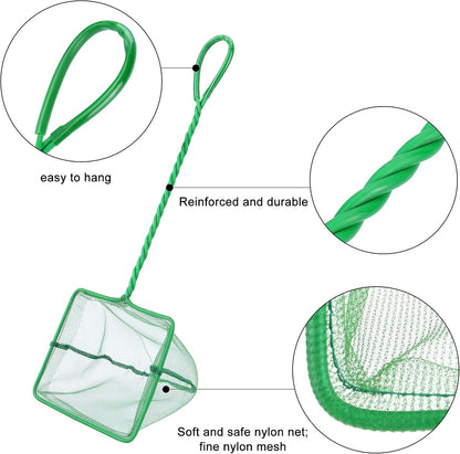 2 Pcs Aquarium Fish Net, Fine Mesh Quick Catch Fish Net for Fish Tank