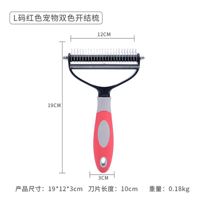 Pet Grooming Cleaning Tool 2 in 1 Pet Shedding Tool Combining Open Knot Hair Removal Hair Comb Hair Removal Comb for Cats Dogs