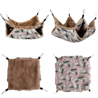 Winter Warm Hamster Hammock Guinea Pig Hanging Beds House for Small Animal Cage Rat Squirrel Chinchillas Nests Pets Supplies