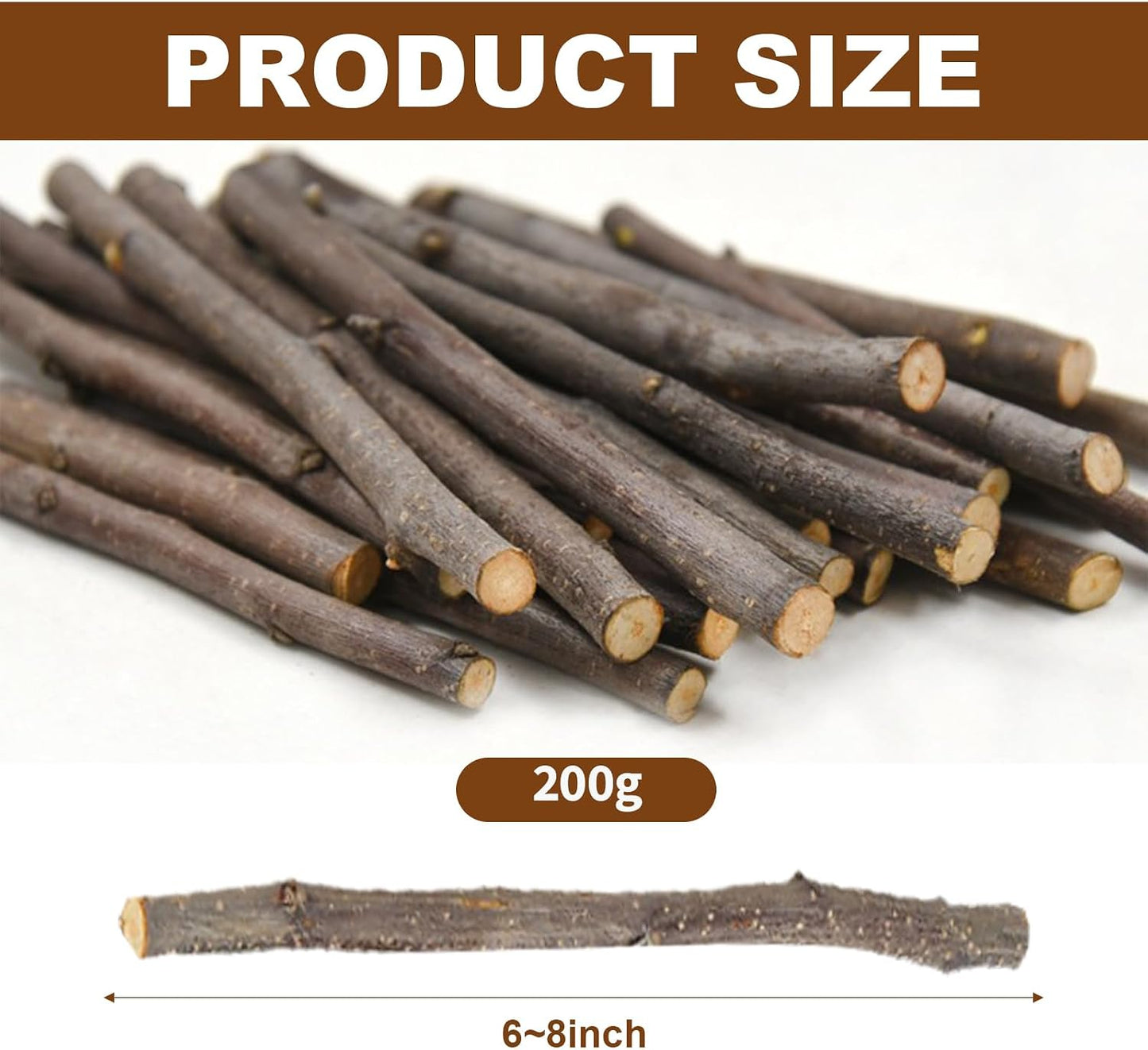 Apple Sticks Molar Toys for Rabbits, Chinchillas, Guinea Pigs, Parrots, Hamsters (200G)