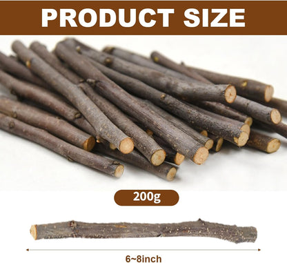 Apple Sticks Molar Toys for Rabbits, Chinchillas, Guinea Pigs, Parrots, Hamsters (200G)