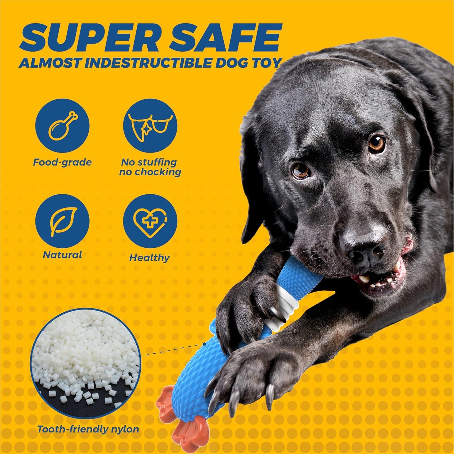 Upgraded Nylon Goose Dog Toys for Aggressive Chewers,Tough Dog Toys for Large Dogs Medium Breed,Durable Dog Chew Toys for Teething,Heavy Duty Bone Indestructible Dog Toy