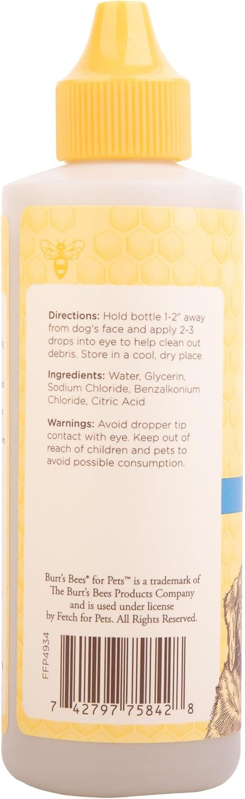 Eye Wash with Saline Solution for Dogs, 99.9% Natural Origin Formulas, Dog Eye Cleaner, Eye Wash for Dogs, Eye Treatment for Dogs, 4 Oz