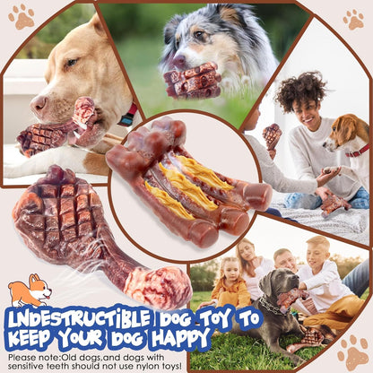 Dog Chew Toys for Aggressive Chewers, 2 Pack Indestructible Dog Toy for Large Medium Breed Tough Durable Toys for Boredom