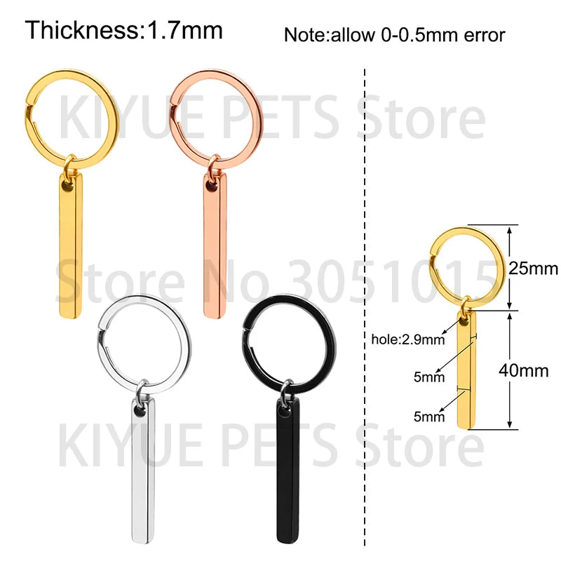 Custom 20Pcs/Set Pet Dog ID Tag Bone round Stainless Steel Plate Pendant Necklace Collar Pet Accessories