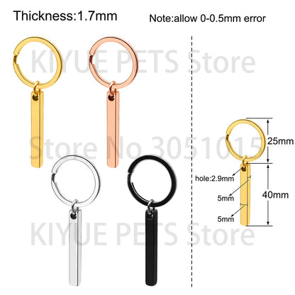 Custom 20Pcs/Set Pet Dog ID Tag Bone round Stainless Steel Plate Pendant Necklace Collar Pet Accessories