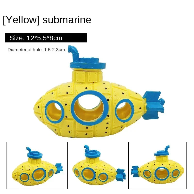 Resin Submarine Ornaments Aquarium Fish Tank Decoration Fish Shrimp Shelter Cave Landscaping Accessories for Aquarium Fish Tank