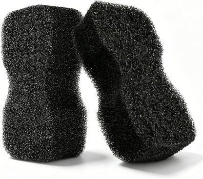 Professional Horse Grooming Sponge, Horse Bathing Brush with Tiger'S Tongue Shape, Cleaning Pads for Body & Hoof Care, for Equestrian Groomers (Black 2Pcs)