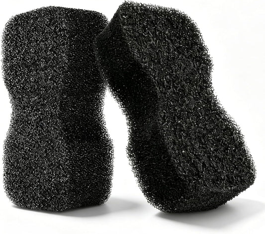 Professional Horse Grooming Sponge, Horse Bathing Brush with Tiger'S Tongue Shape, Cleaning Pads for Body & Hoof Care, for Equestrian Groomers (Black 2Pcs)