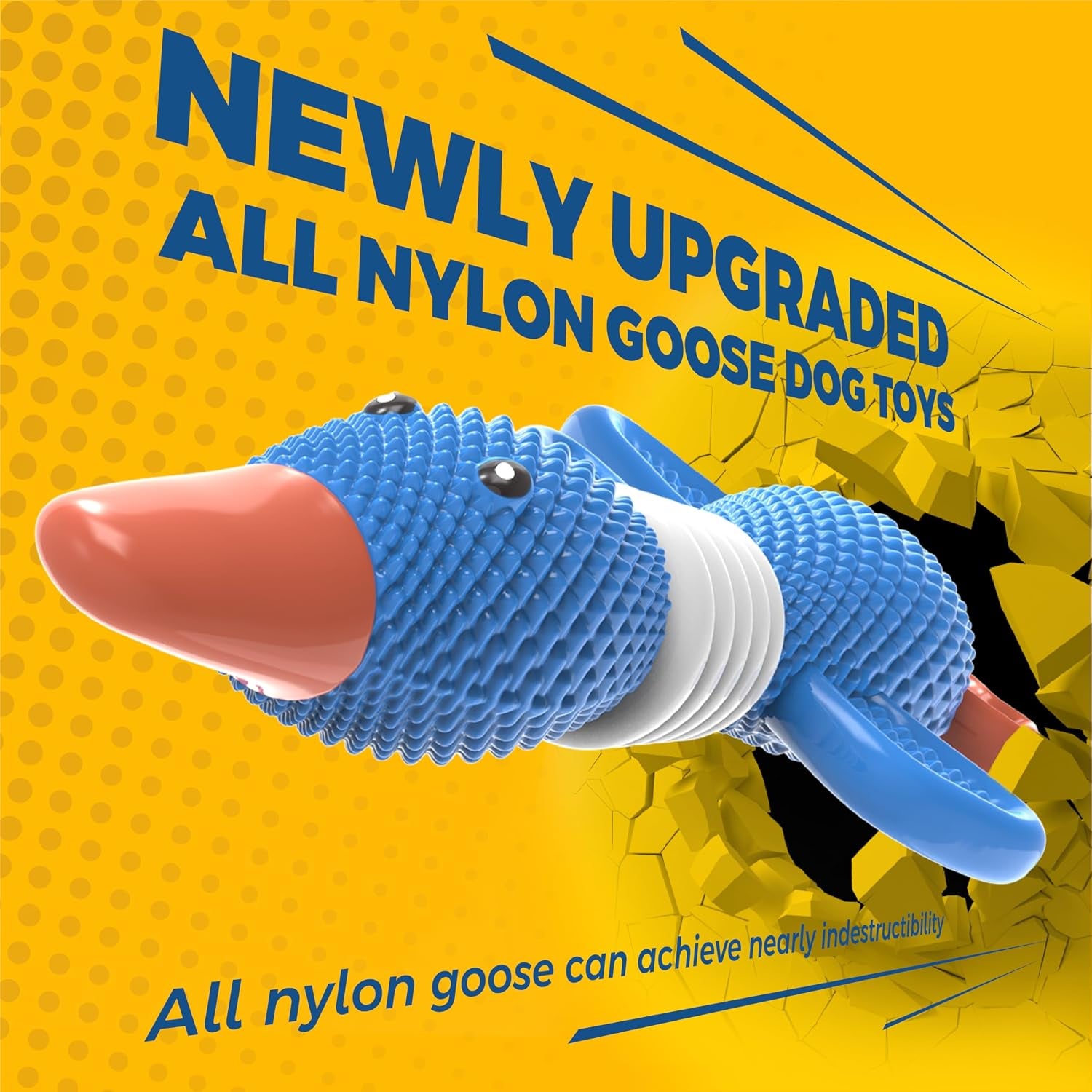 Upgraded Nylon Goose Dog Toys for Aggressive Chewers,Tough Dog Toys for Large Dogs Medium Breed,Durable Dog Chew Toys for Teething,Heavy Duty Bone Indestructible Dog Toy