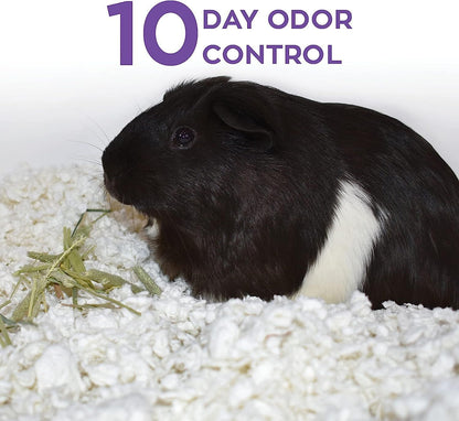 99% Dust-Free White Natural Paper Small Pet Bedding with Odor Control, 10L, White