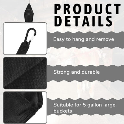 Horse Feed Bag Hanging Bucket Holder Trailer Bucket Bag Suitable for Water Bucket Horse Trailer Accessories 900D Oxford Cloth Horse Trailer Organizer Horse Feeding Supplies