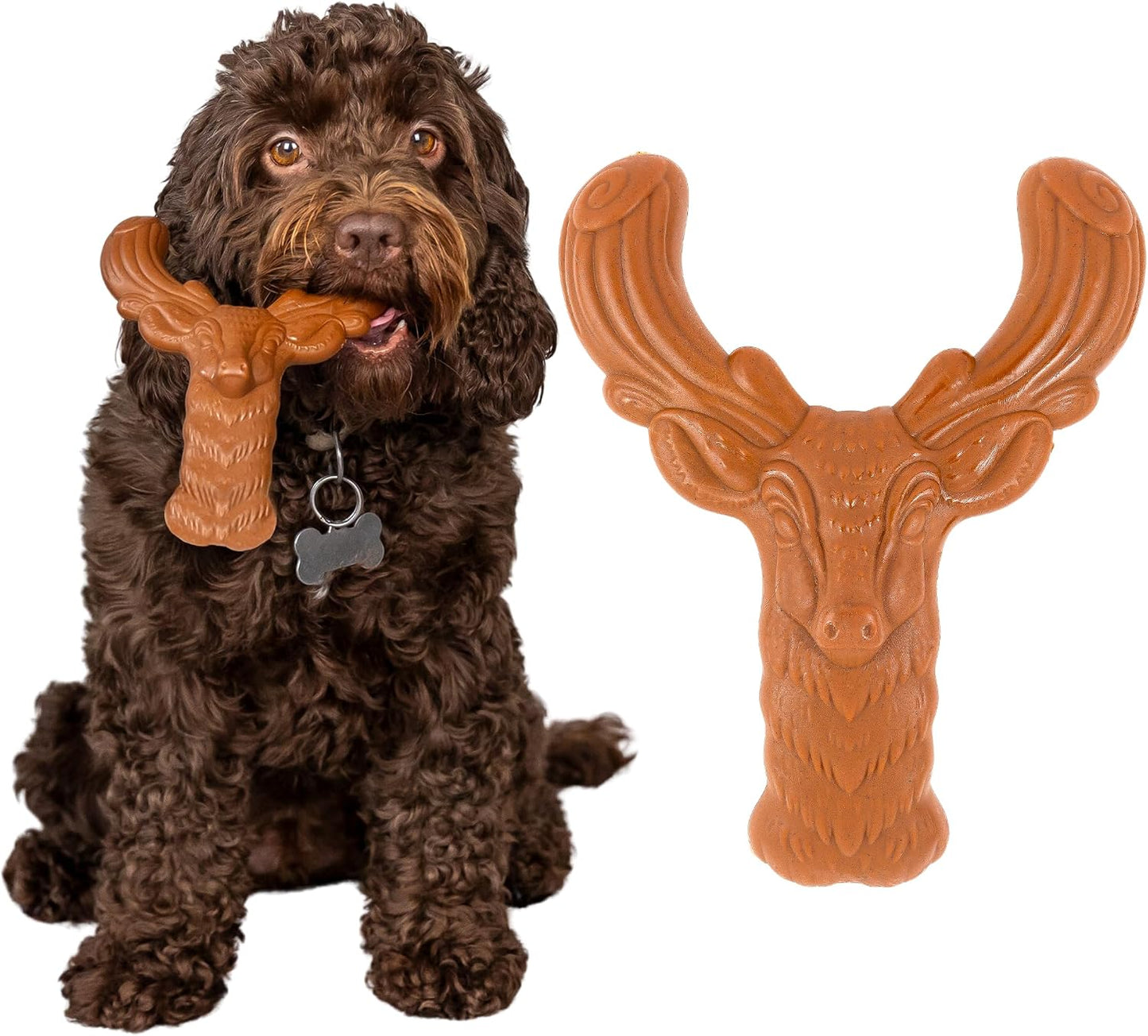 Dog Toys for Aggressive Chewers, Indestructible Dog Toys, Long Lasting Dog Chew Toy, Flavoured with Real Beef, Anxiety Relief and Teething for Dogs, Dog Toy for Medium to Large Dogs