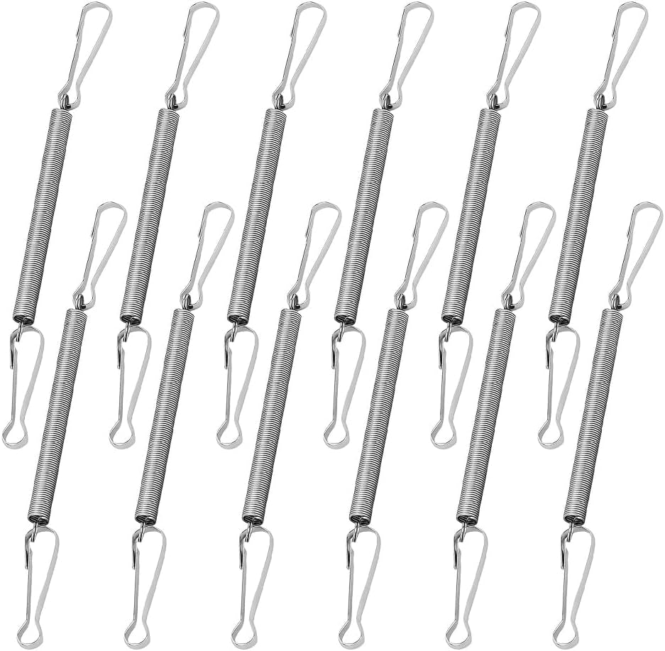 12 Pcs Stainless Steel Springs & Clips,Guinea Pig Water Bottle, Rabbit Water Bottle,For Secure Animal Water Dispensers