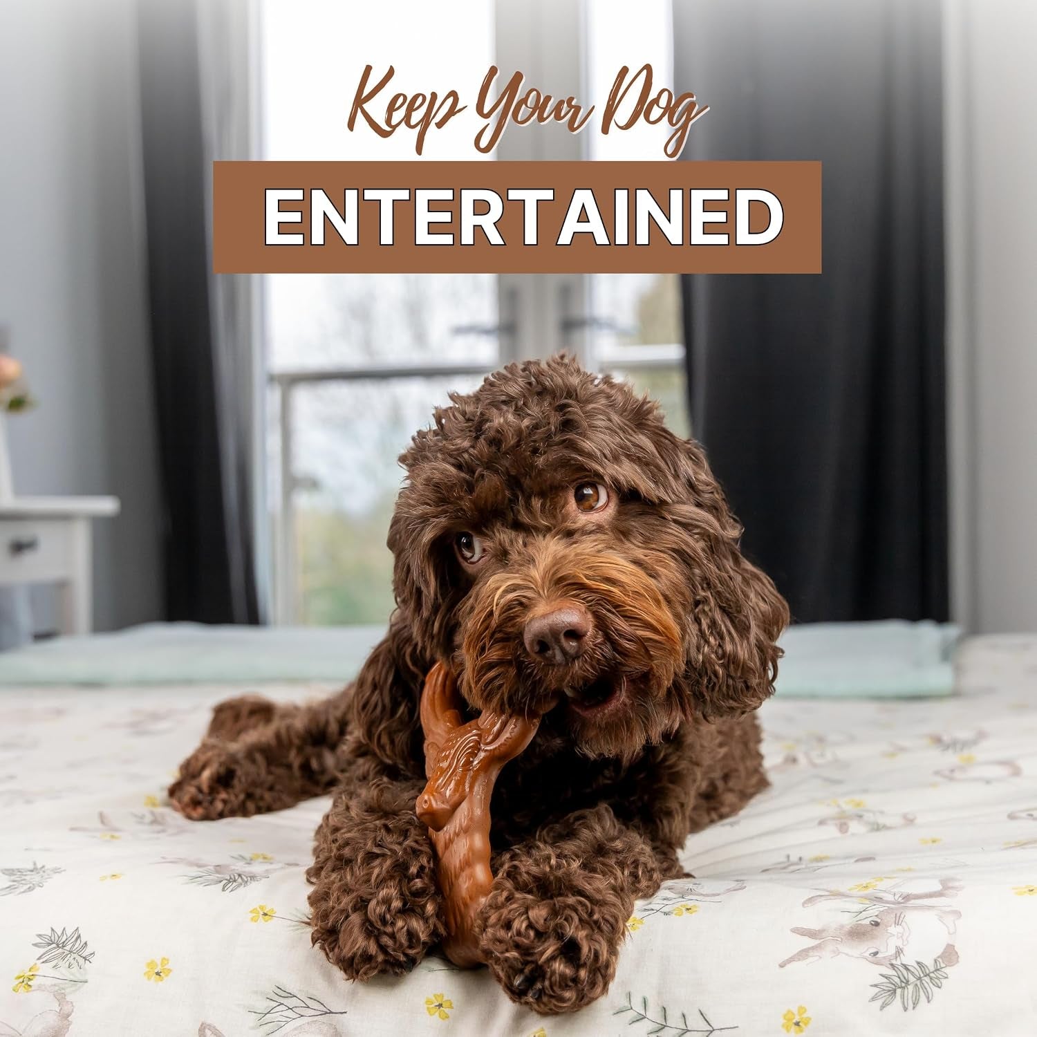 Dog Toys for Aggressive Chewers, Indestructible Dog Toys, Long Lasting Dog Chew Toy, Flavoured with Real Beef, Anxiety Relief and Teething for Dogs, Dog Toy for Medium to Large Dogs