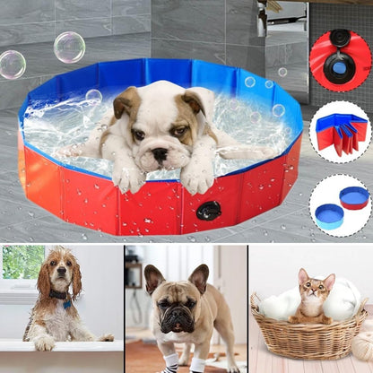 Foldable Dog Pool, Dog Pool for Small Dogs, Dog Swimming Pool, PVC Dog Pool, Swimming Pool for Dog, Non-Slip Paddling Pool for Dogs, Swimming Pool for Dog, Children'S Swimming Pool, 50 X 8 Cm, 1 Piece