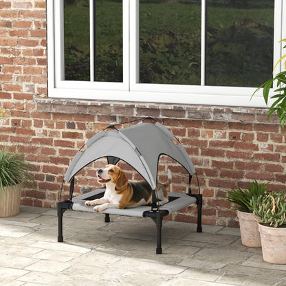 Pawhut Cooling Raised Dog Bed W/ Breathable Mesh, for S, M Dogs - Light Grey