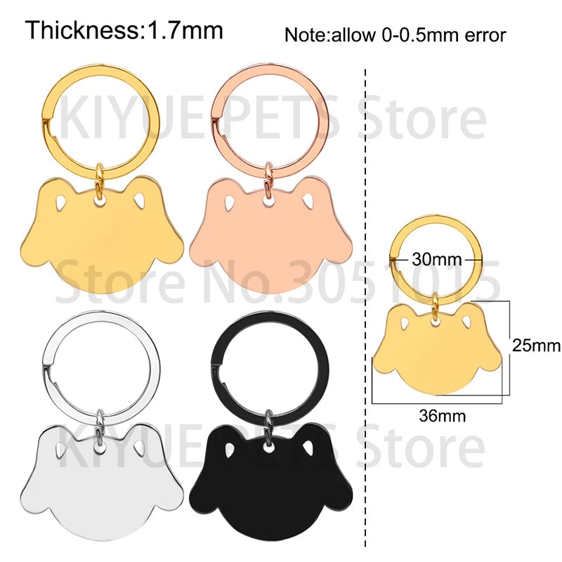 Custom 20Pcs/Set Pet Dog ID Tag Bone round Stainless Steel Plate Pendant Necklace Collar Pet Accessories