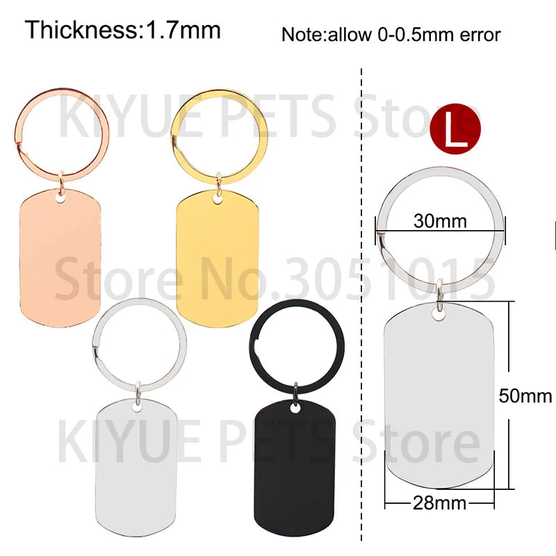 Custom 20Pcs/Set Pet Dog ID Tag Bone round Stainless Steel Plate Pendant Necklace Collar Pet Accessories
