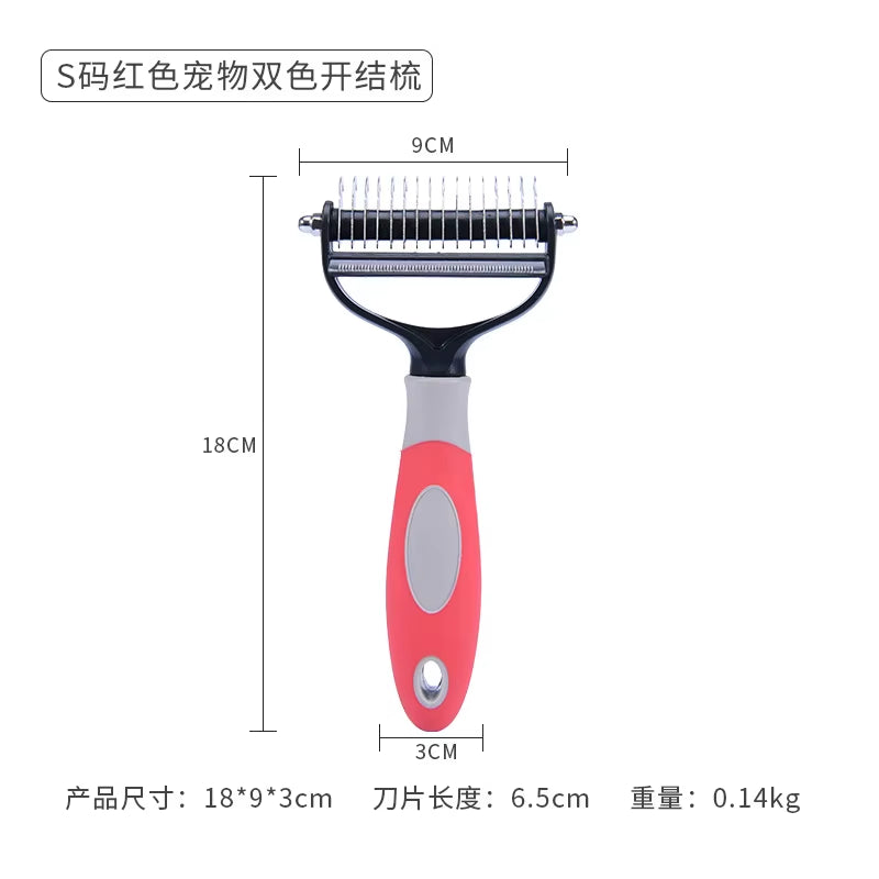Pet Grooming Cleaning Tool 2 in 1 Pet Shedding Tool Combining Open Knot Hair Removal Hair Comb Hair Removal Comb for Cats Dogs
