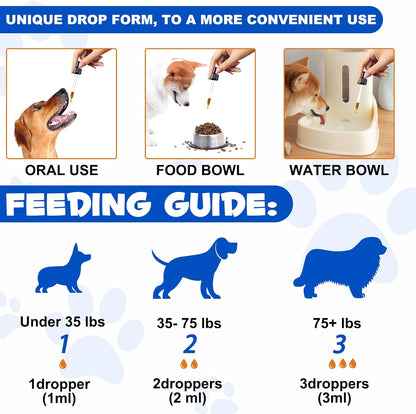 Joint Supplements for Dogs Joint Aid for Dogs with Glucosamine Dog Joint Supplements for Senior Dogs Improve Mobility & Flexibility Pet Supplement for Older and Stiff Dogs, Beef Flavor - 120Ml