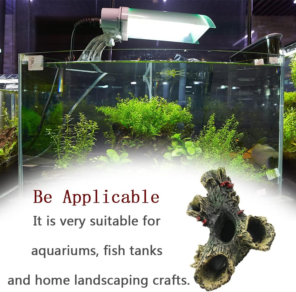 Log Resin Tree Trunk Ornament Aquarium Fish Tank Decoration Home Landscaping Crafts for Fish Tank Small Fish Hiding