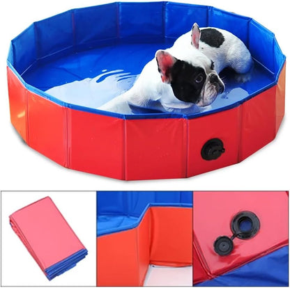 Foldable Dog Pool, Dog Pool for Small Dogs, Dog Swimming Pool, PVC Dog Pool, Swimming Pool for Dog, Non-Slip Paddling Pool for Dogs, Swimming Pool for Dog, Children'S Swimming Pool, 50 X 8 Cm, 1 Piece