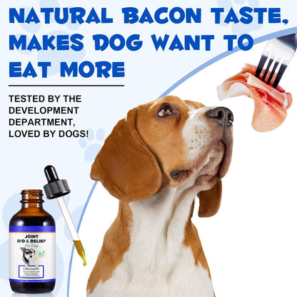 Joint Supplements for Dogs Joint Aid for Dogs with Glucosamine Dog Joint Supplements for Senior Dogs Improve Mobility & Flexibility Pet Supplement for Older and Stiff Dogs, Beef Flavor - 120Ml