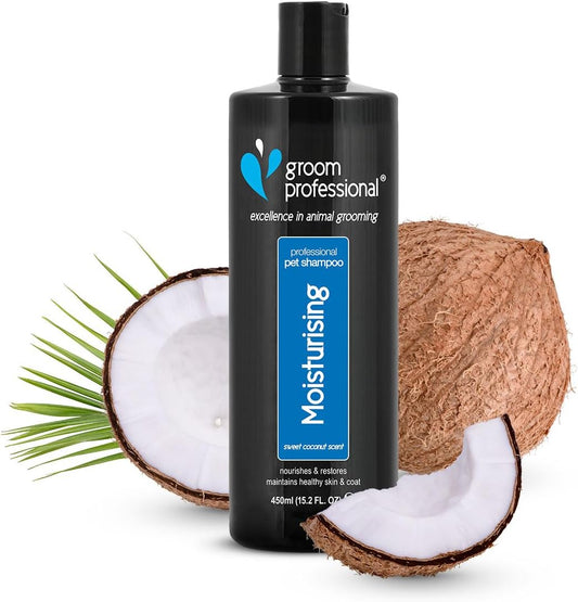 Coconut Moisturising Dog Shampoo for Itchy Skin - Soothing for Dry Itchy Skin - Reduces Skin Irritation - Coconut Oil to Condition Coat & Remove Dandruff - Gentle for Puppies, 450Ml