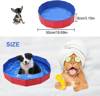 Foldable Dog Pool, Dog Pool for Small Dogs, Dog Swimming Pool, PVC Dog Pool, Swimming Pool for Dog, Non-Slip Paddling Pool for Dogs, Swimming Pool for Dog, Children'S Swimming Pool, 50 X 8 Cm, 1 Piece