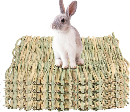 Grass Bed - Woven Straw Mat, Mat Bunny Bedding Nest Resting Cage Mat for Guinea Parrot Chinchilla Hamster